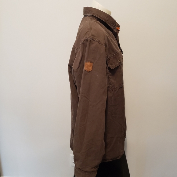 NFL Super Bowl LVII Chief vs Eagles Jacket Canvas Lined Jacket Size XXL Brown - Picture 6 of 13